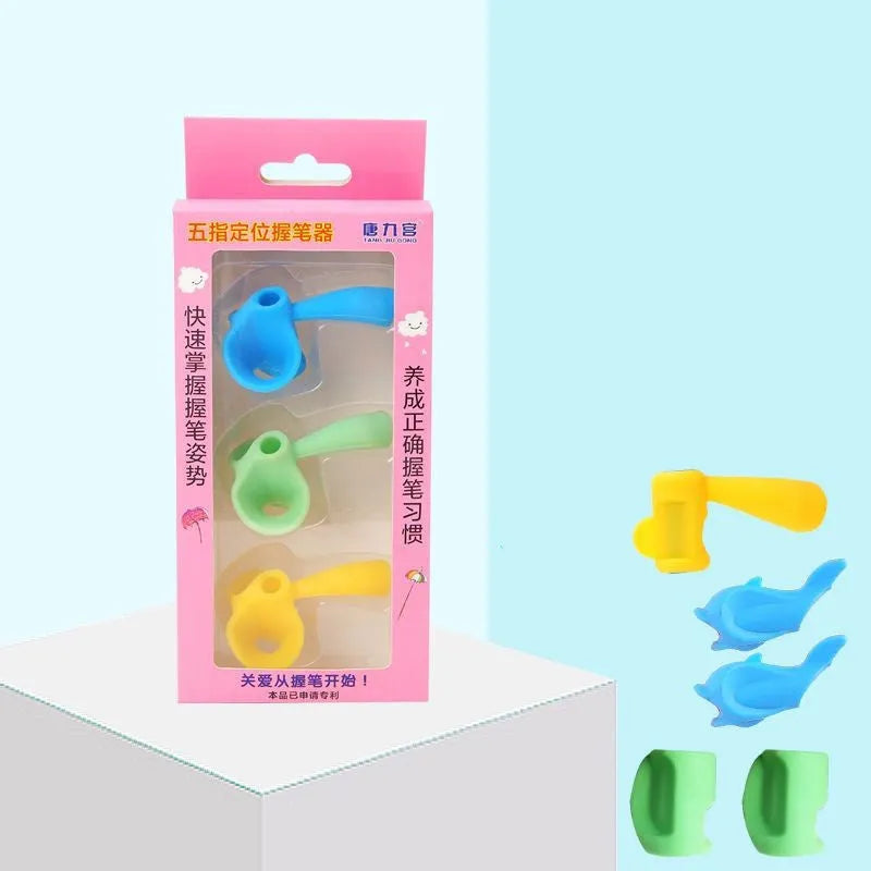 Children's pen holder orthosis for kindergarten writing practice with dolphin or mixed colour options