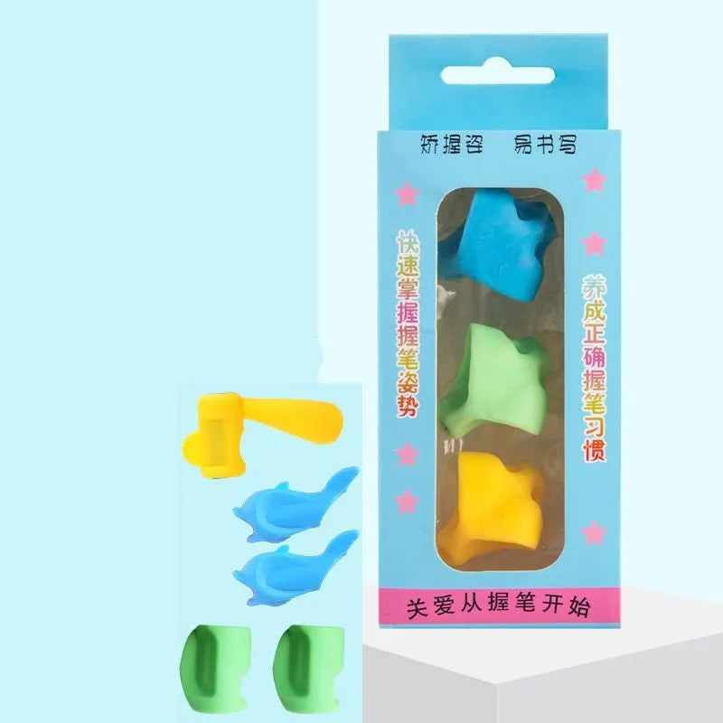 Children's pen holder orthosis for kindergarten writing practice with dolphin or mixed colour options