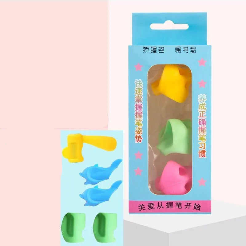 Children's pen holder orthosis for kindergarten writing practice with dolphin or mixed colour options