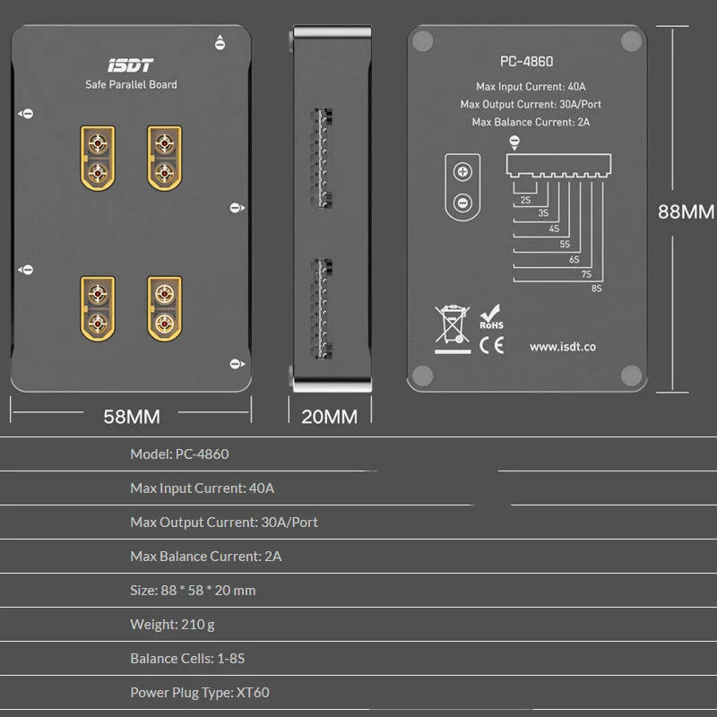 Grey Astor parallel charging board for electric toy aircraft battery accessories
