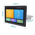 Black Android car navigator with rotating screen for GM vehicles showing 10-inch display