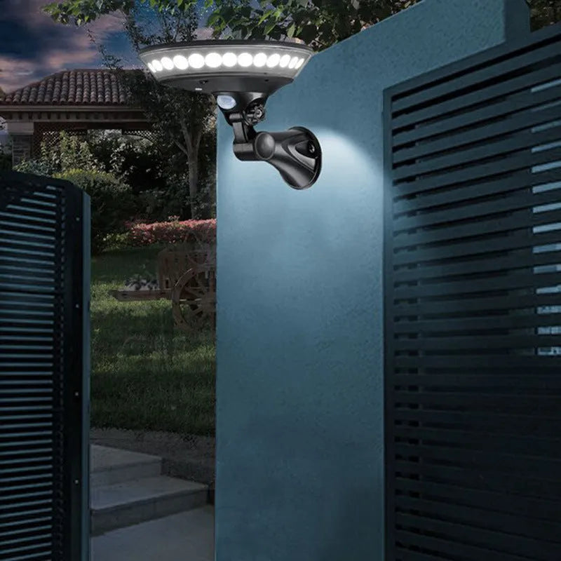 360 degree luminous solar outdoor light with motion sensor and IP65 waterproof rating