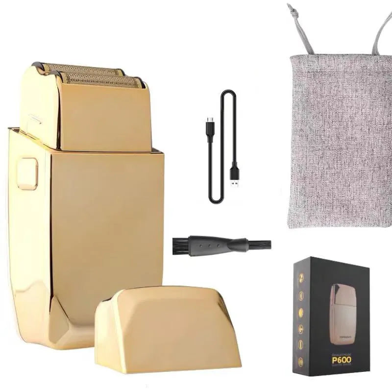 Gold colour professional hair clipper with cordless capability and 25W power motor