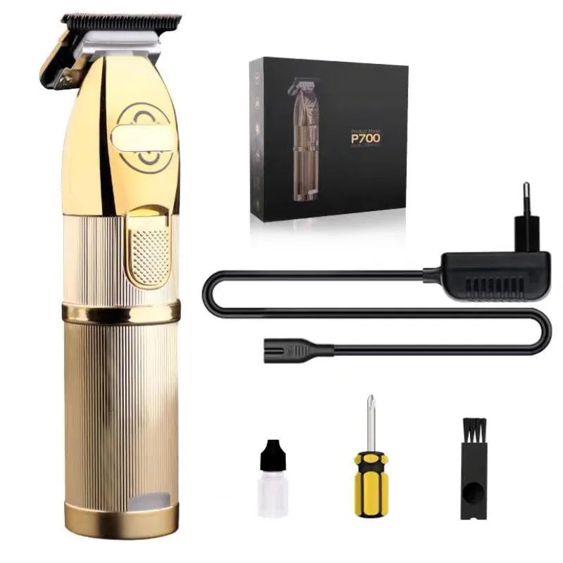 Gold colour professional hair clipper with cordless capability and 25W power motor