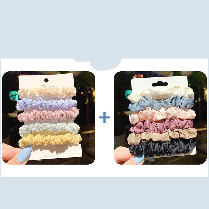 Children's 20-piece hair ring and hairpin set in autumn colours and macaron tones