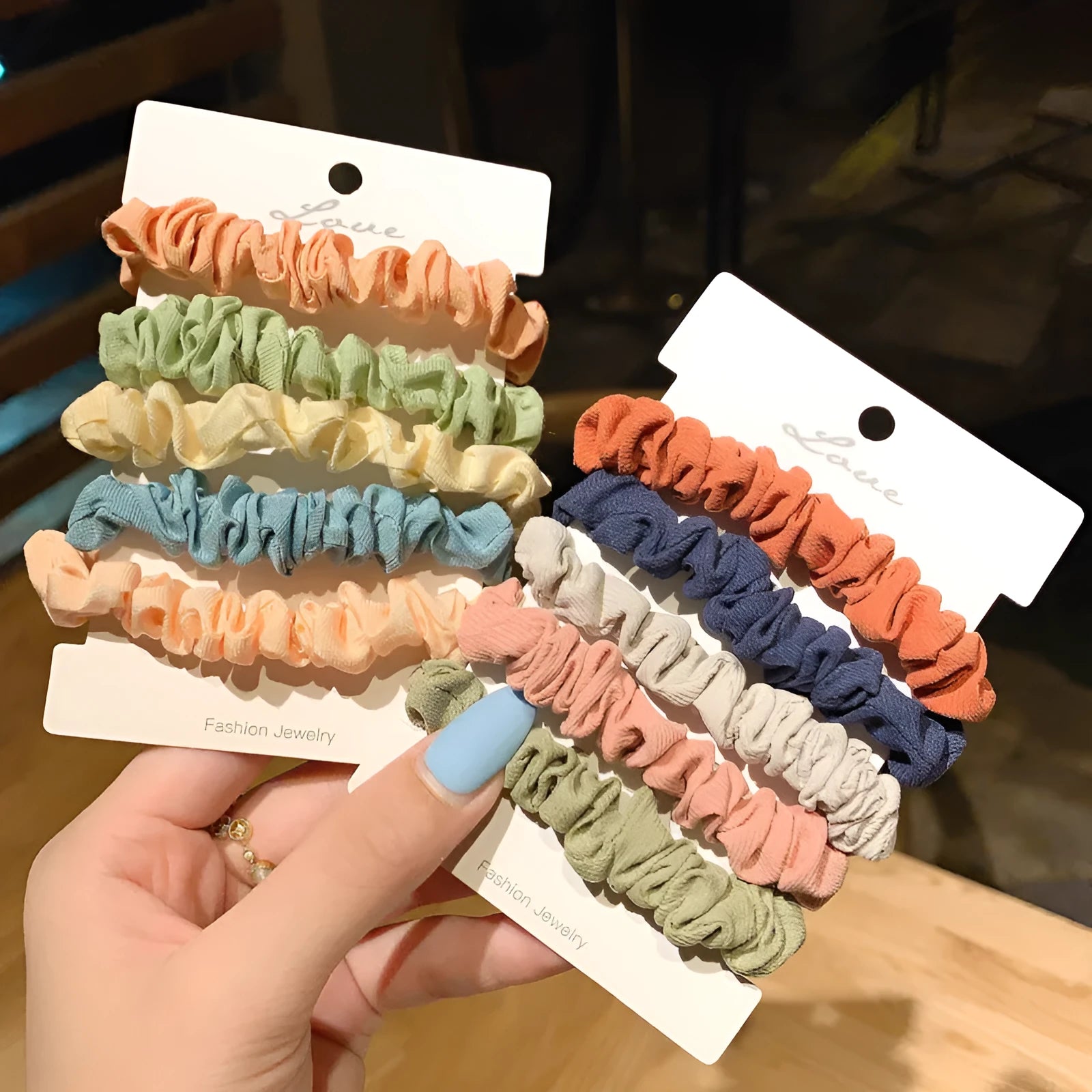 Children's 20-piece hair ring and hairpin set in autumn colours and macaron tones