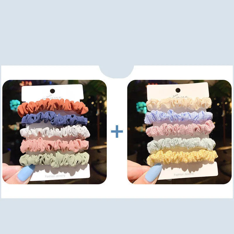 Children's 20-piece hair ring and hairpin set in autumn colours and macaron tones