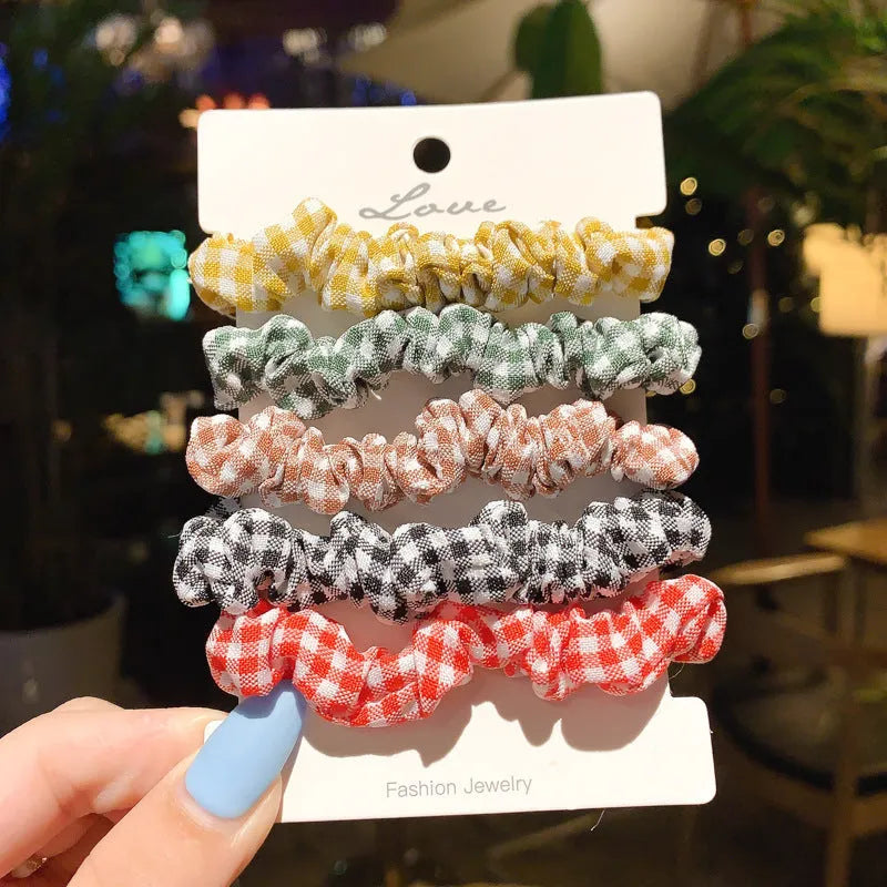 Children's 20-piece hair ring and hairpin set in autumn colours and macaron tones