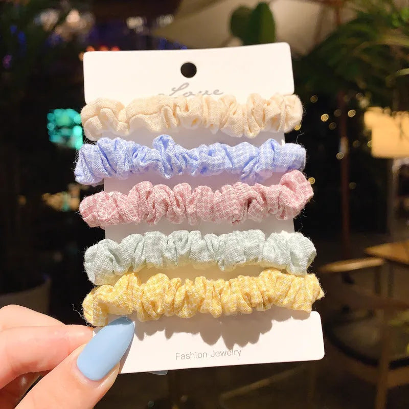 Children's 20-piece hair ring and hairpin set in autumn colours and macaron tones