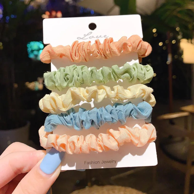 Children's 20-piece hair ring and hairpin set in autumn colours and macaron tones