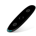 Three-in-one wireless charger flat pad in black with Type-C input for watch headset and phone