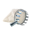 Fruit picker garden tool with steel frame and cloth bag catcher for harvesting fruits