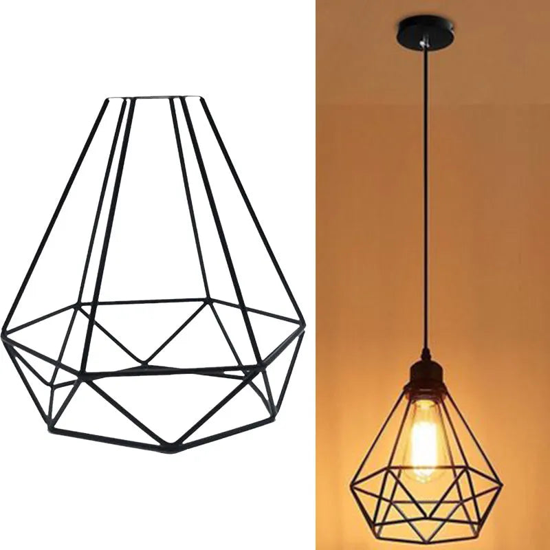 Black iron Nordic-style retractable chandelier ceiling light with LED lights.