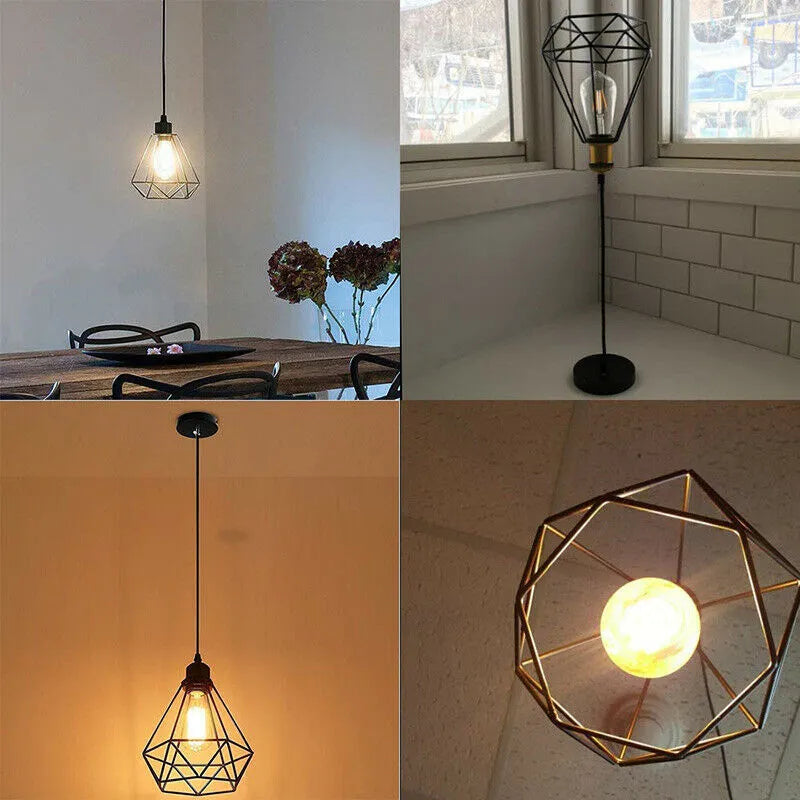 Black iron Nordic-style retractable chandelier ceiling light with LED lights.