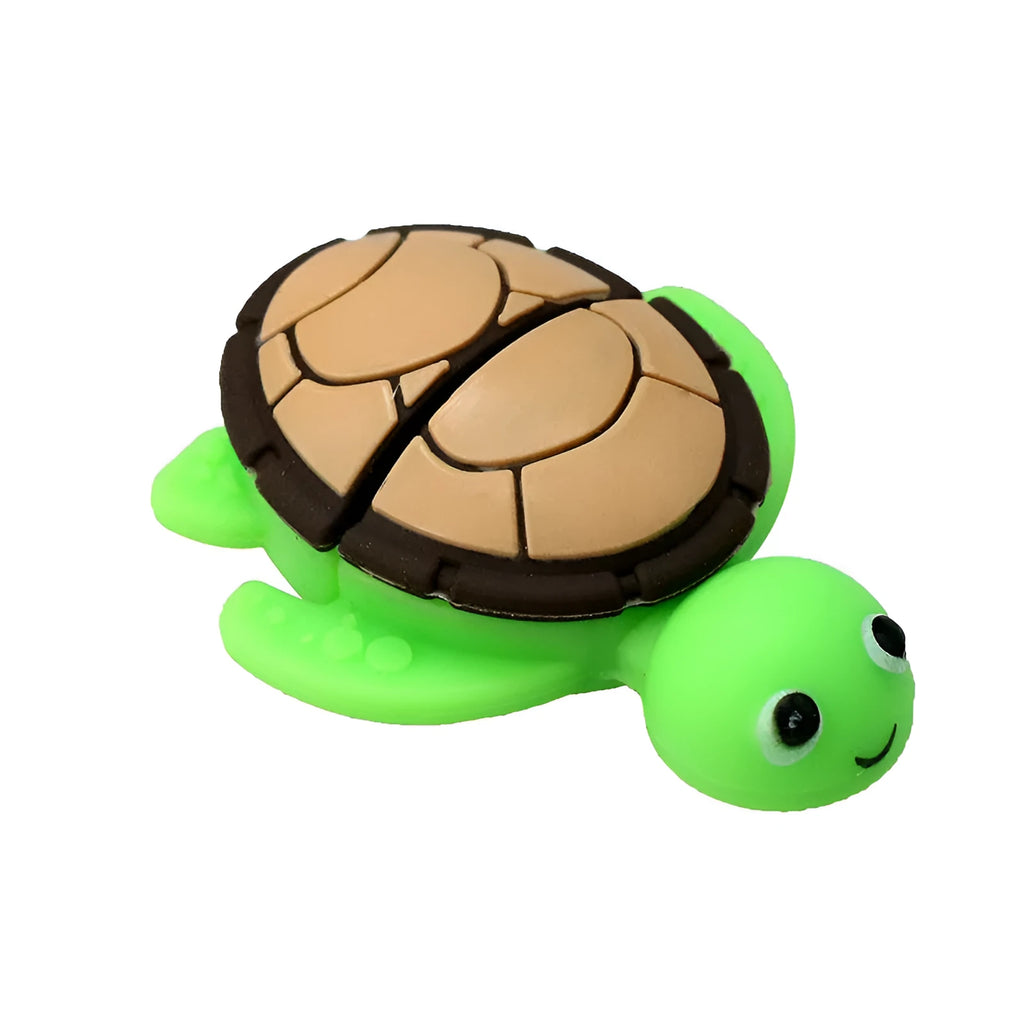 Creative cartoon turtle USB flash drive in green colour with capacity options from 4GB to 64GB