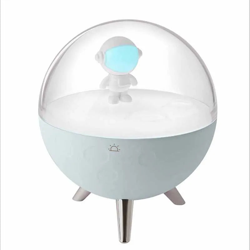 USB cartoon night light with plastic shade in modern simple design showing button switch and LED illumination