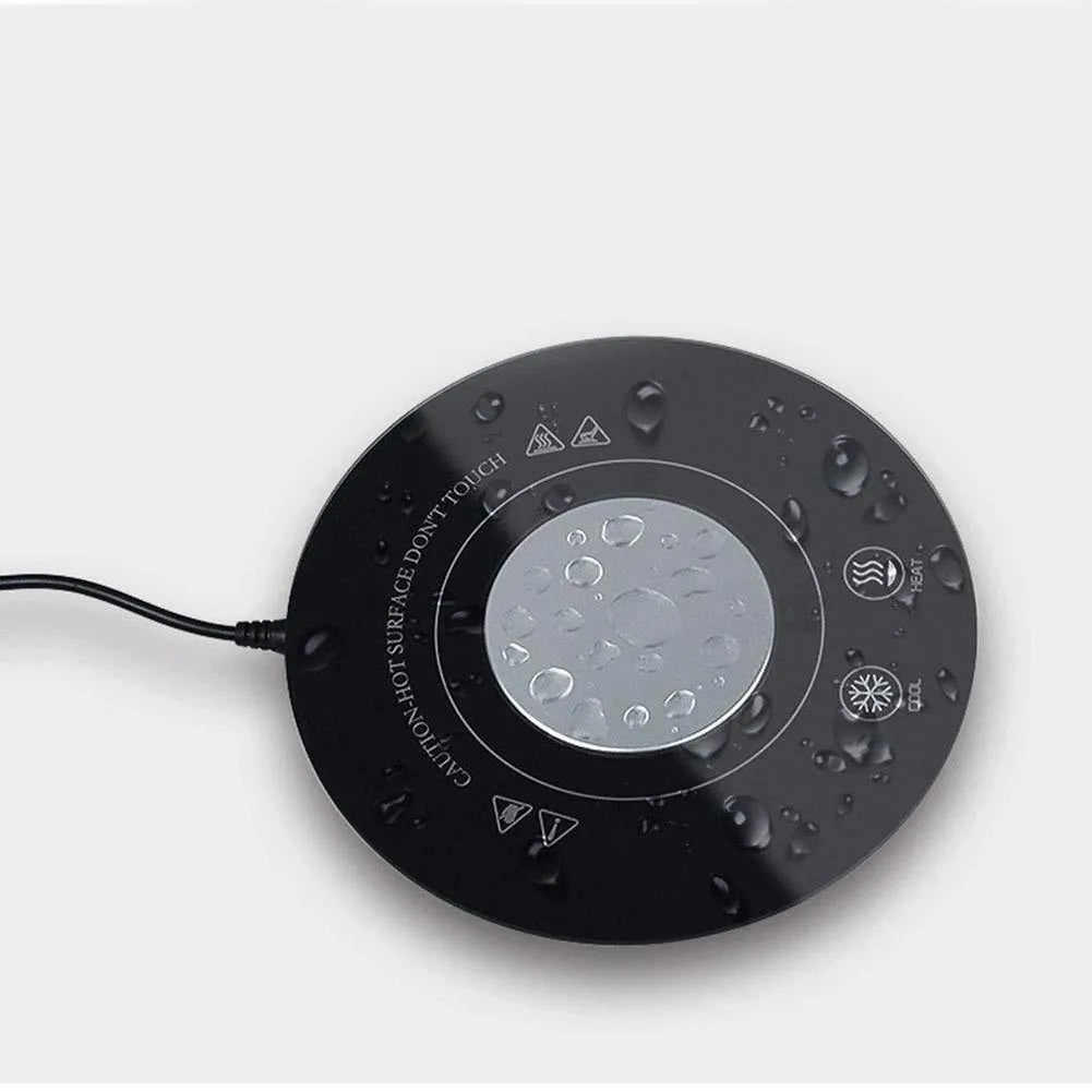 USB hot and cold drink coaster with semiconductor cooling technology in black or white