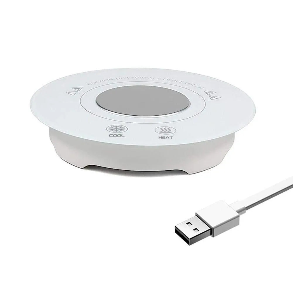 USB hot and cold drink coaster with semiconductor cooling technology in black or white