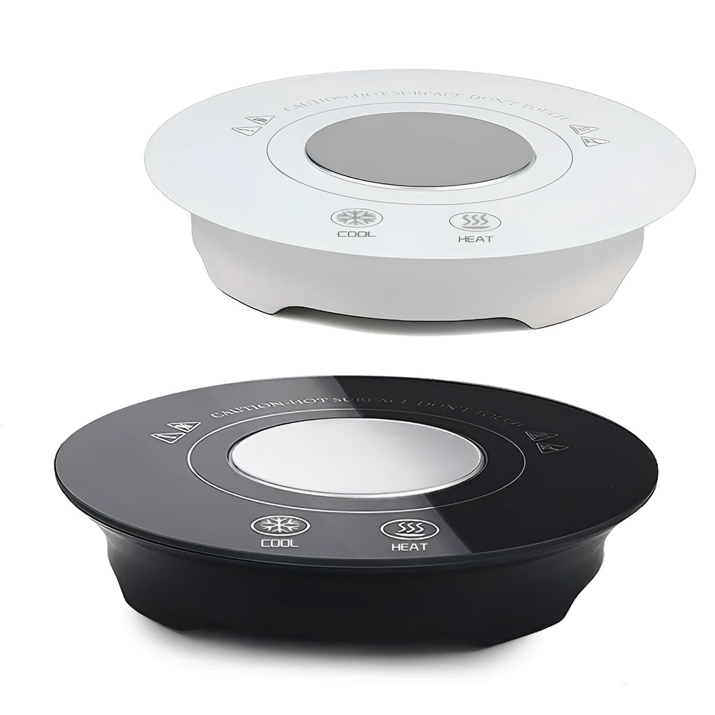 USB hot and cold drink coaster with semiconductor cooling technology in black or white