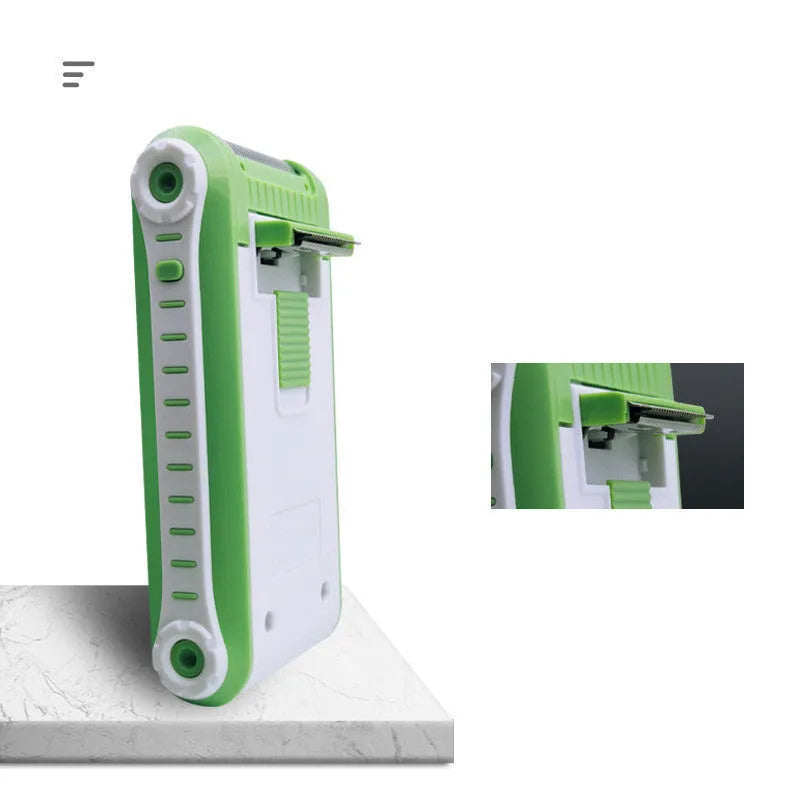 Photo colour reciprocating double-layer net electric shaver with ABS plastic body.