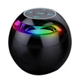 Black plastic cube Bluetooth speaker with alarm clock display, button controls, 8.5cm size
