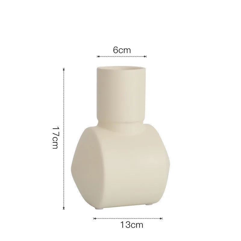 Nordic Morandi style hammer ceramic vase in colour glaze finish