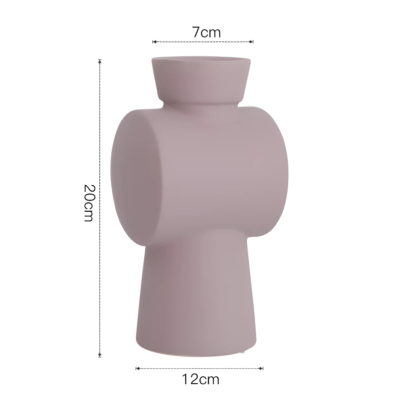 Nordic Morandi style hammer ceramic vase in colour glaze finish