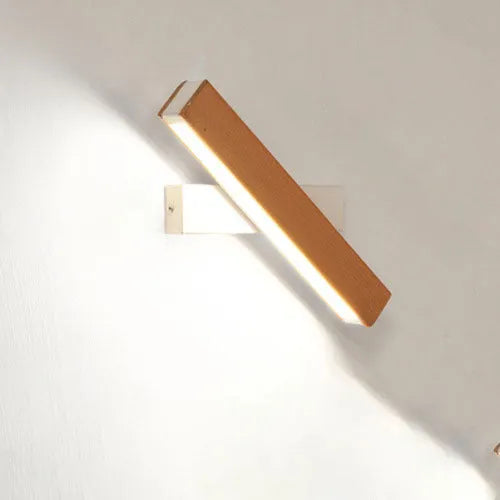 Wooden adjustable LED wall lamp in modern design with black or white finish options