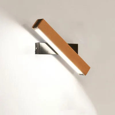 Wooden adjustable LED wall lamp in modern design with black or white finish options