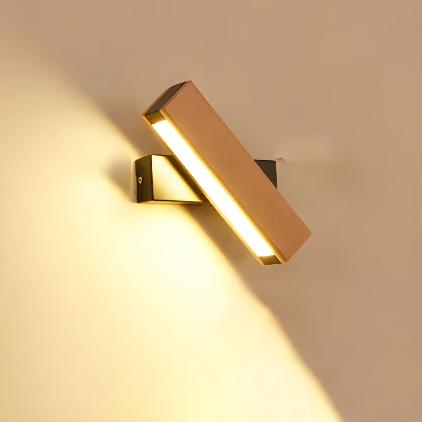 Wooden adjustable LED wall lamp in modern design with black or white finish options