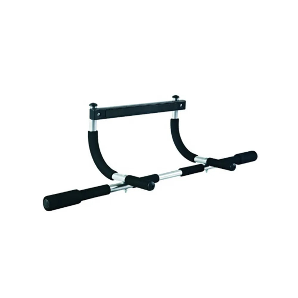 Black steel wall-mounted pull-up bar for indoor home fitness training
