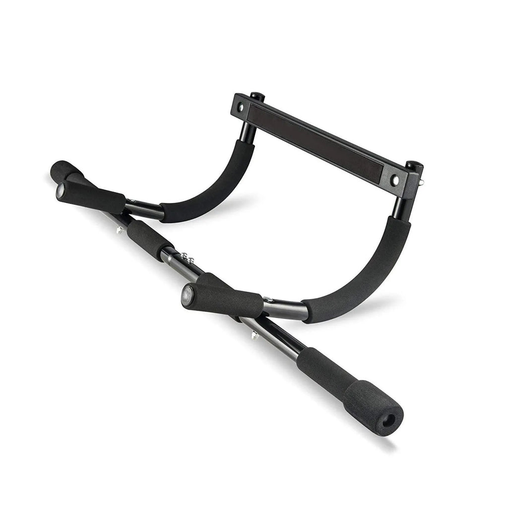 Black steel wall-mounted pull-up bar for indoor home fitness training