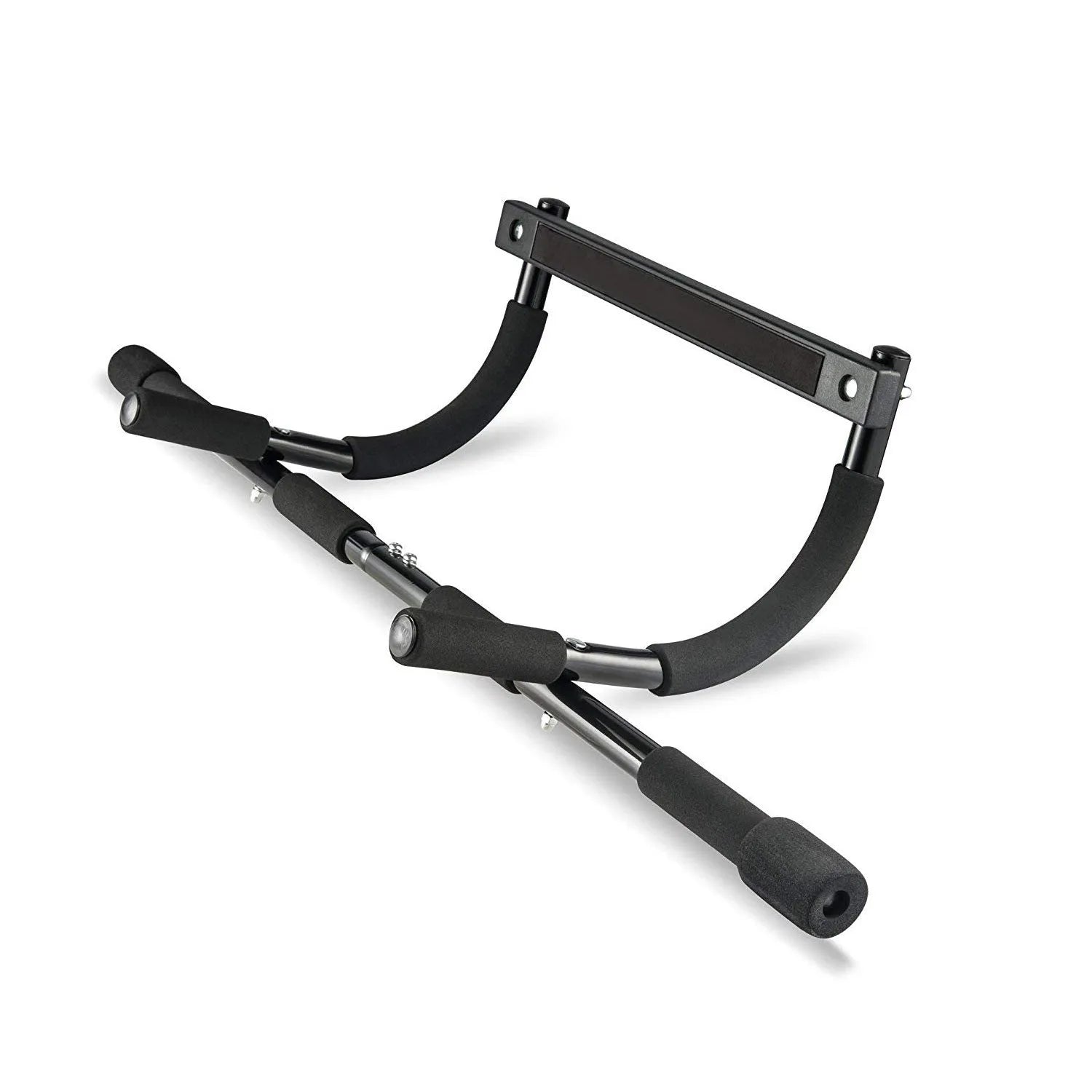 Black steel wall-mounted pull-up bar for indoor home fitness training
