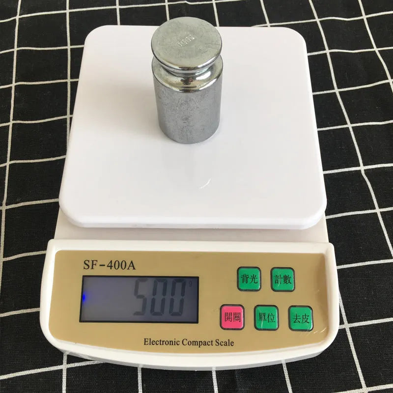 SF-400A electronic kitchen scale with digital display, 10kg capacity, and multiple precision mode options