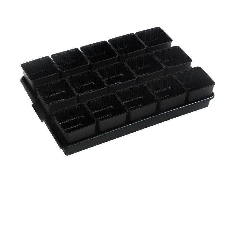 Meishi black and white resin succulent flower pots with plastic tray for indoor plants.