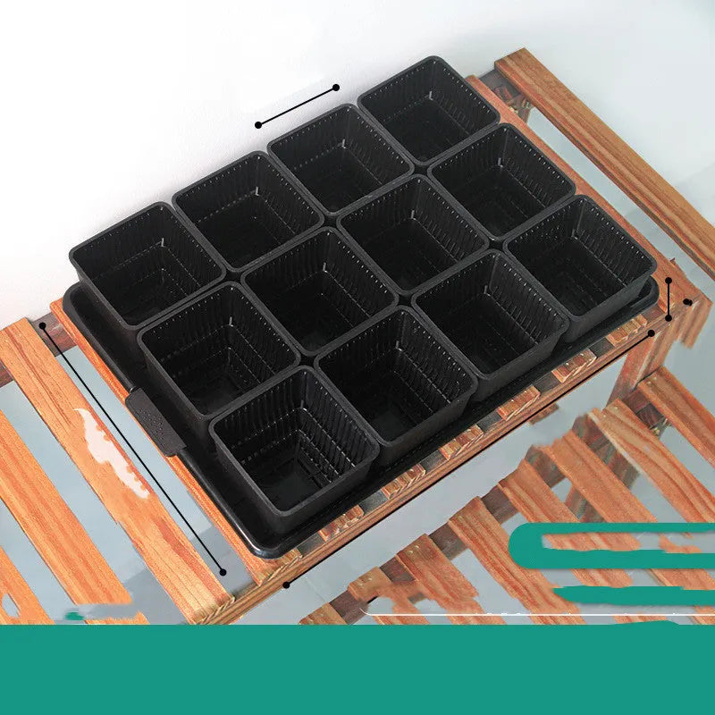 Meishi black and white resin succulent flower pots with plastic tray for indoor plants.