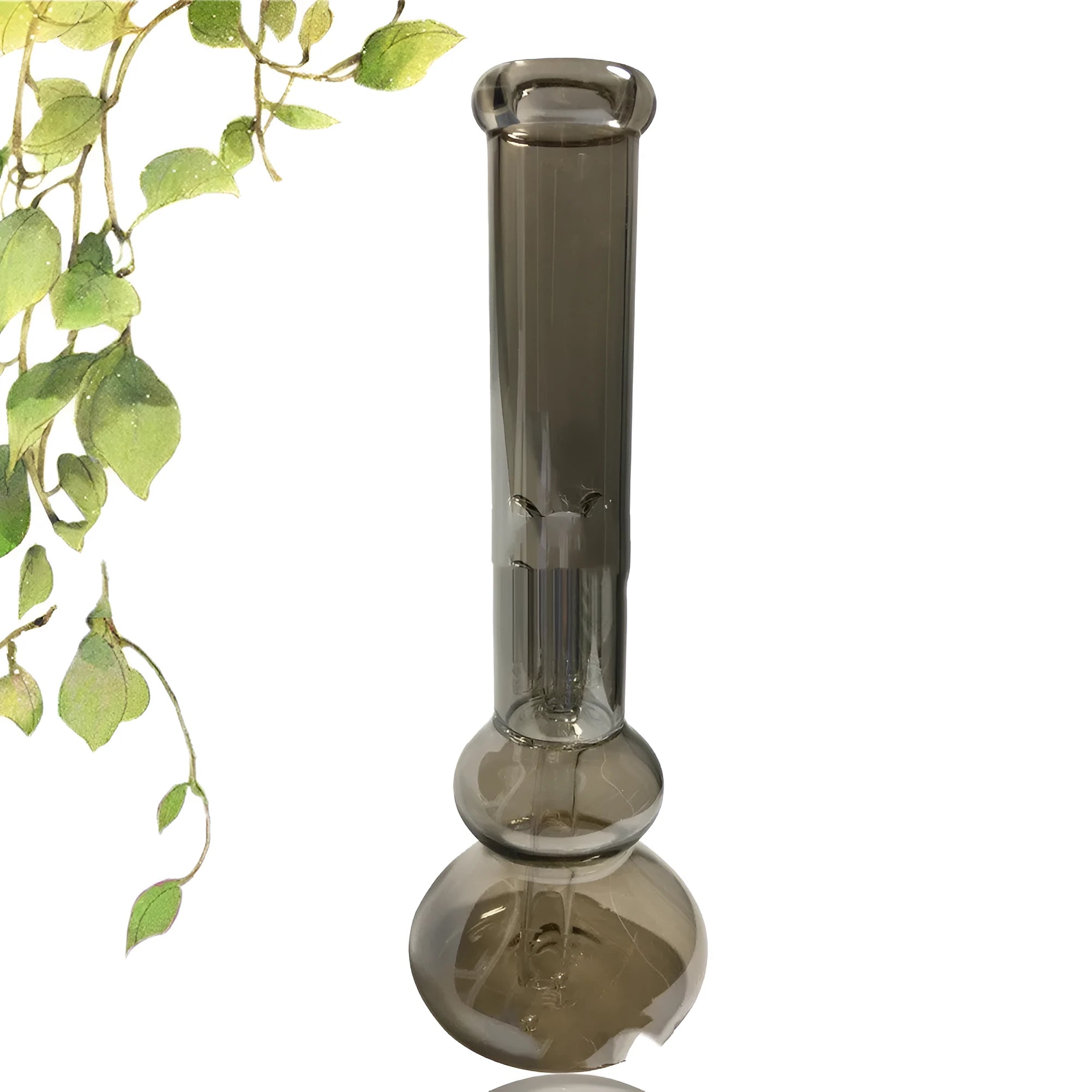 Pure colour glass American style vase with geometric shape and ornament decoration on table