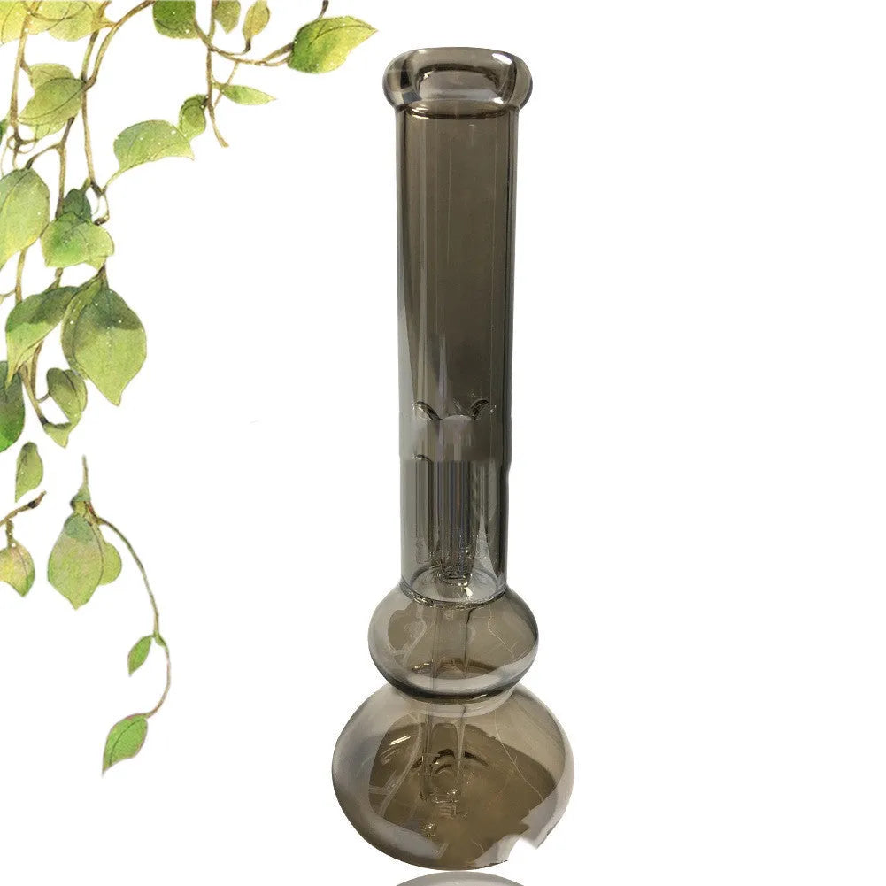 Pure colour glass American style vase with geometric shape and ornament decoration on table