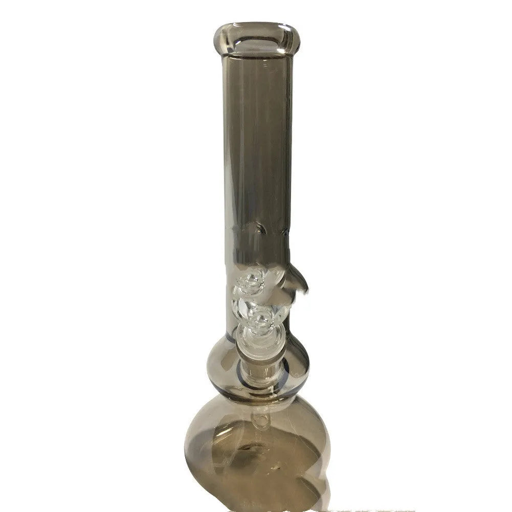 Pure colour glass American style vase with geometric shape and ornament decoration on table