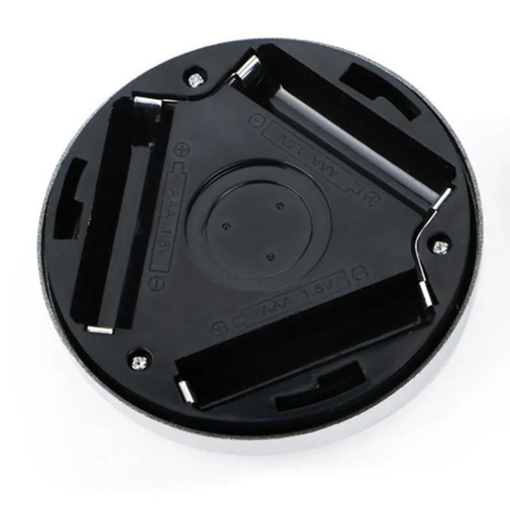 Silver battery-powered wireless motion sensor night light with a square PC plastic lampshade.