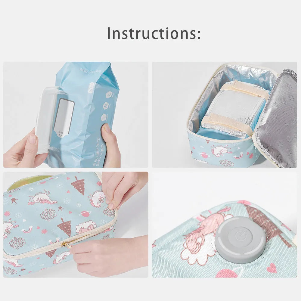 Sanmei Infant USB wet wipe heater constant temperature insulation plate in Giraffe colour