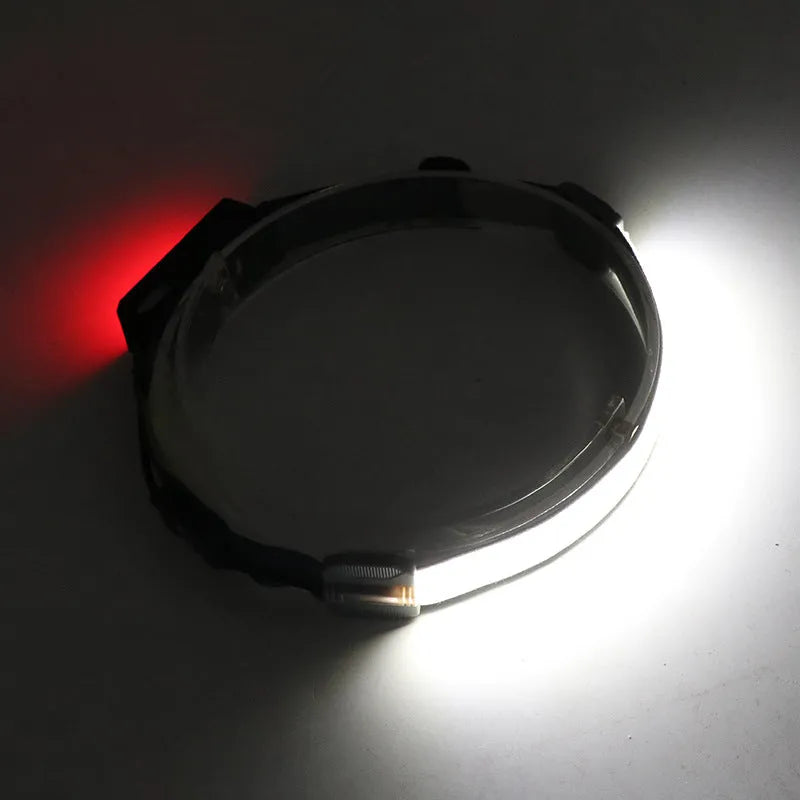 COB LED red light headlight with ABS housing and micro USB charging