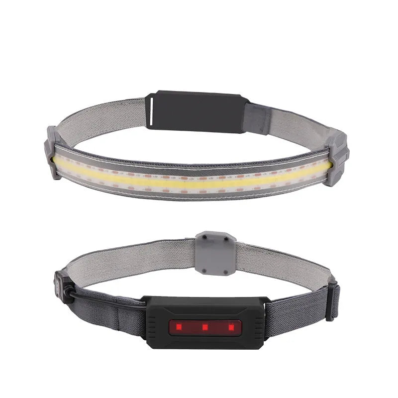 COB LED red light headlight with ABS housing and micro USB charging