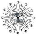 33cm silver round wall clock with metal shell and aluminium dial