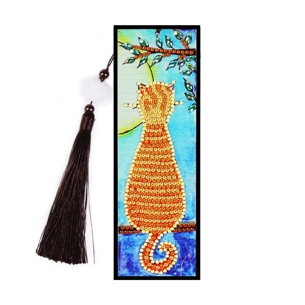 DIY diamond painting bookmark with mandala flower design using crystal 5D diamond dots on PVC material