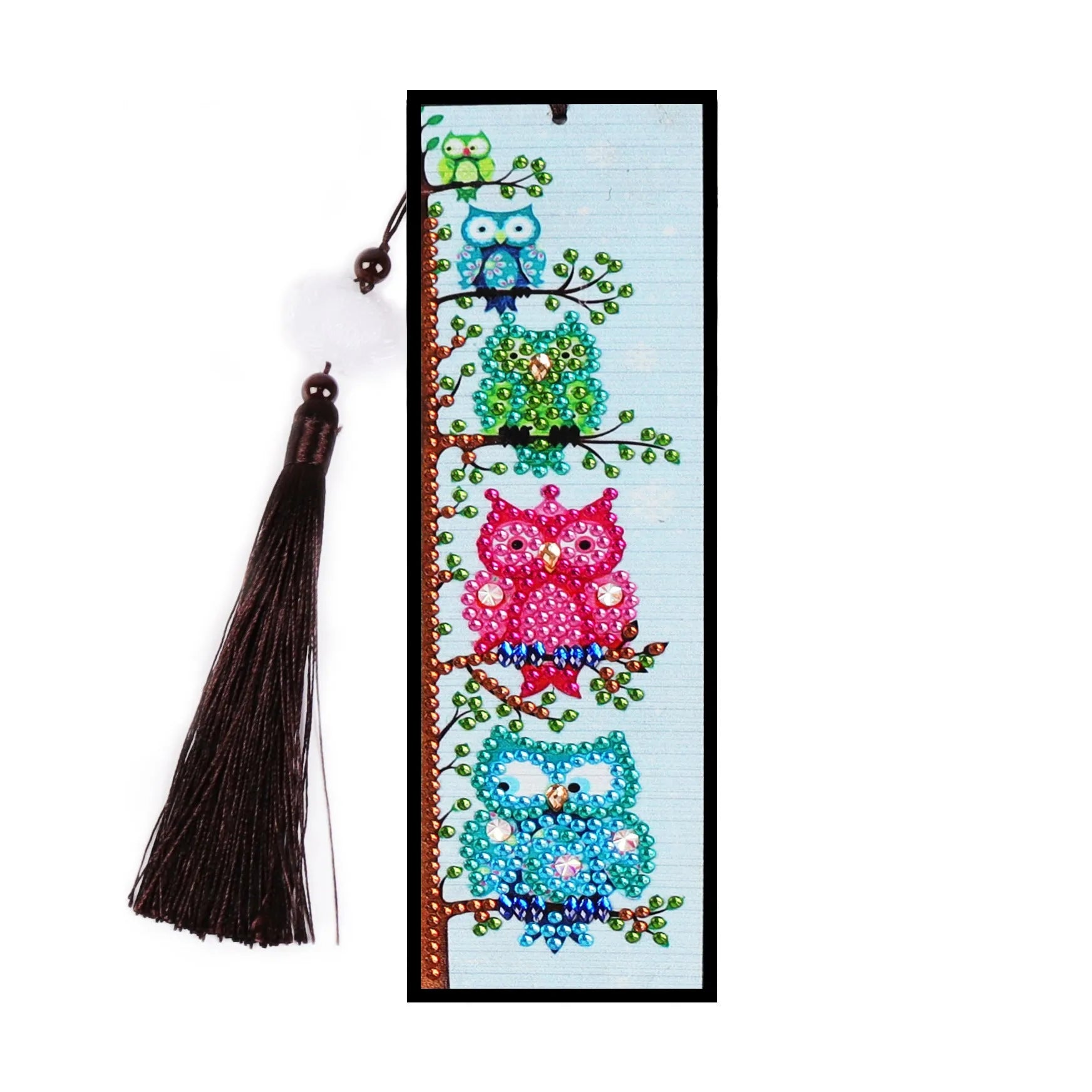 DIY diamond painting bookmark with mandala flower design using crystal 5D diamond dots on PVC material