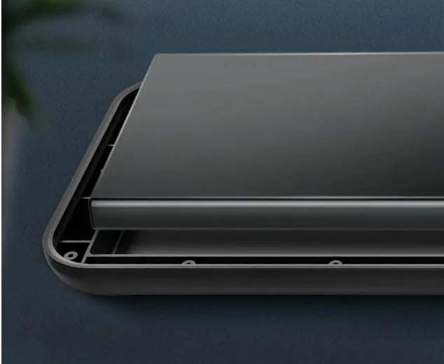 Black ultra-thin TPU soft bag wireless back clip battery for iPhone 12 shown from the side, highlighting its slim profile.