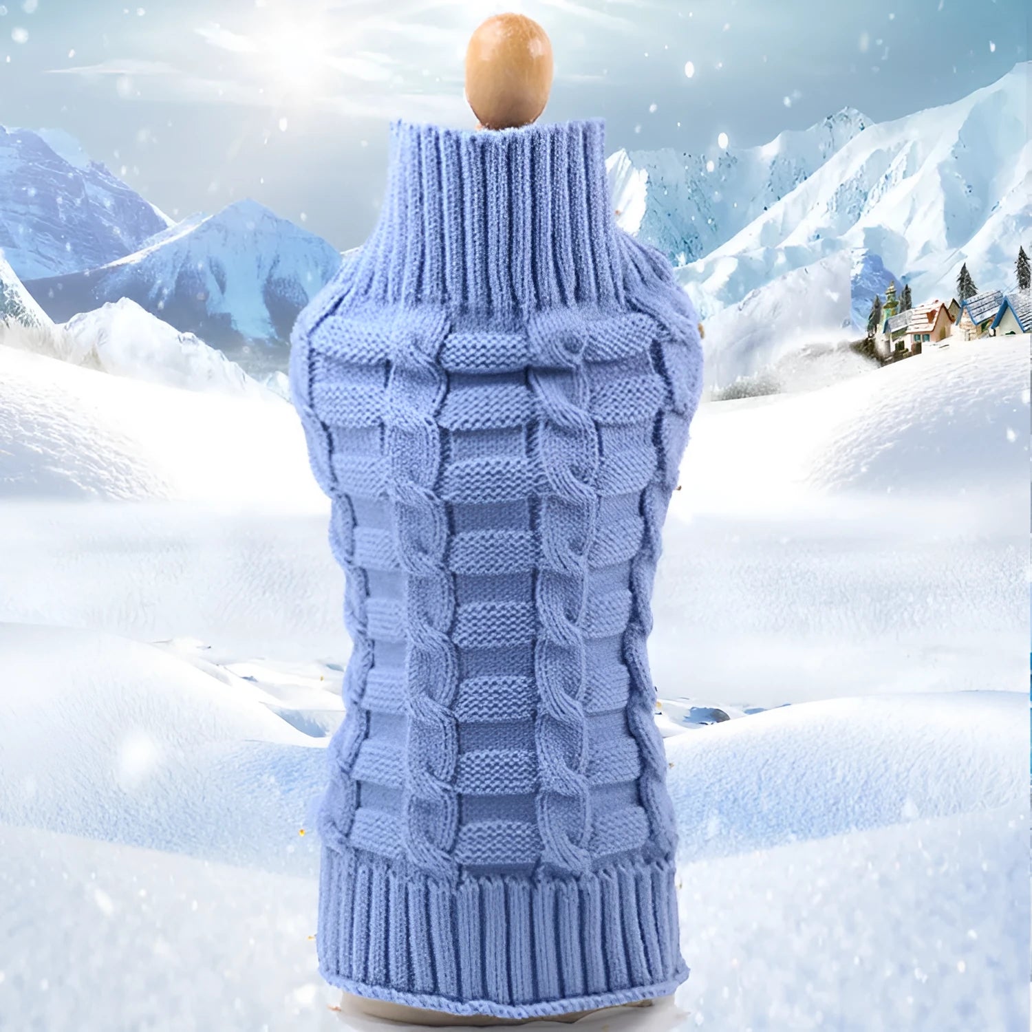 Cashmere twisted rope dog sweater in wool material showing twisted rope detailing and available colour options