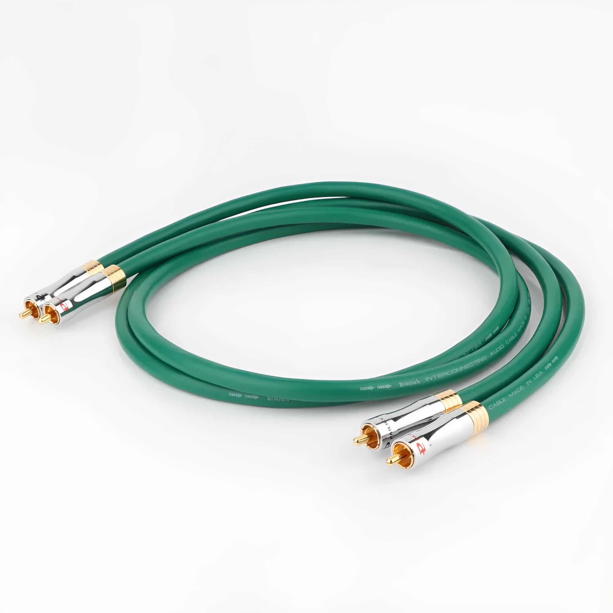 4-core copper silver-plated audio cable with RCA plugs for amplifier connections
