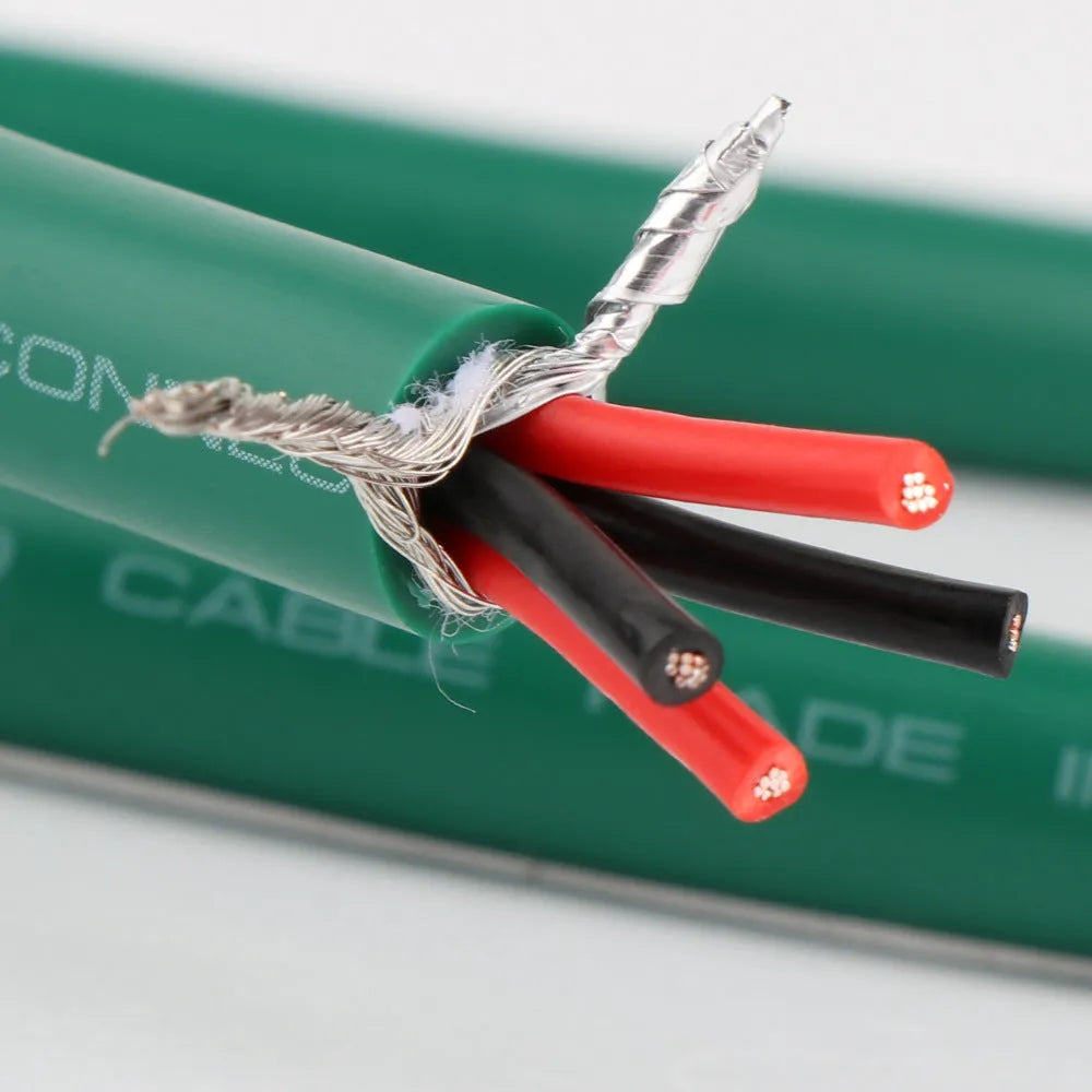 4-core copper silver-plated audio cable with RCA plugs for amplifier connections